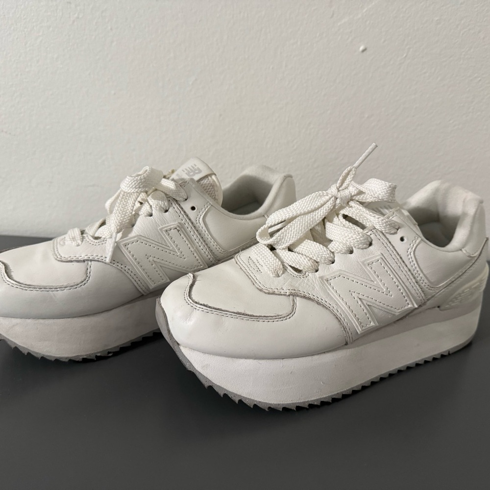 New Balance 574 Women's Cream Platform Sneakers